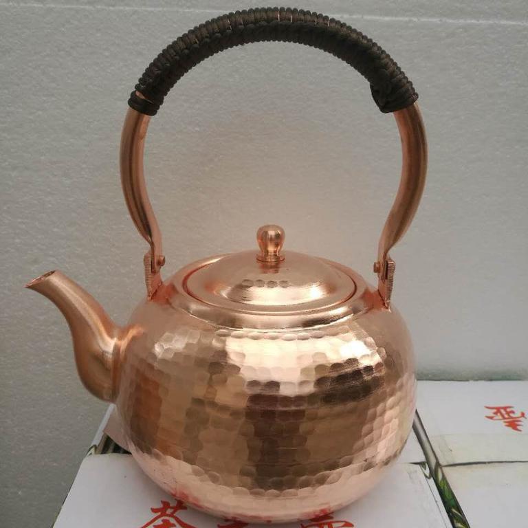炳权 手工锤点壶 紫铜加厚沏茶壶
